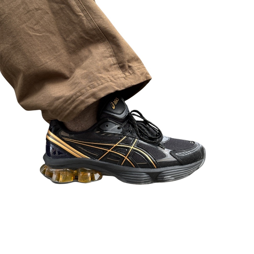 Asics Black and Gold Kinetic Gel Sneakers